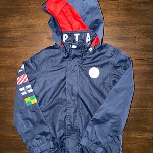 Mayoral Boys Windbreaker Jacket Nautical Style Navy Size 6 EUC Made In USA